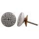 Black And White Striped Ceramic Knob